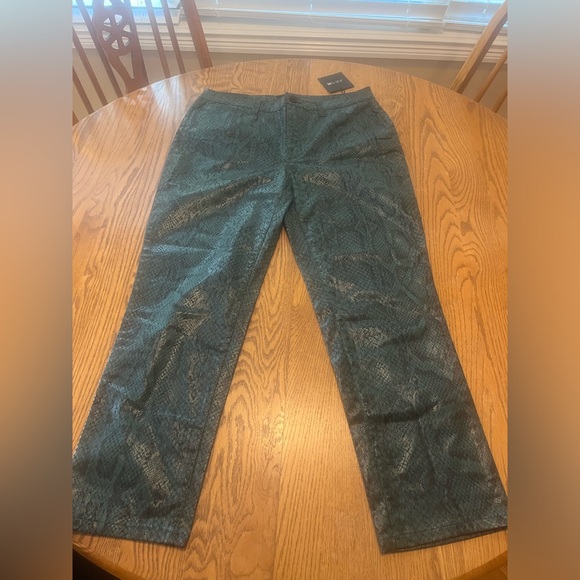 NWT Joes Jeans High Rise Straight Leg Crop Green Faux Snake Scaled Bistro 31 - Picture 2 of 12